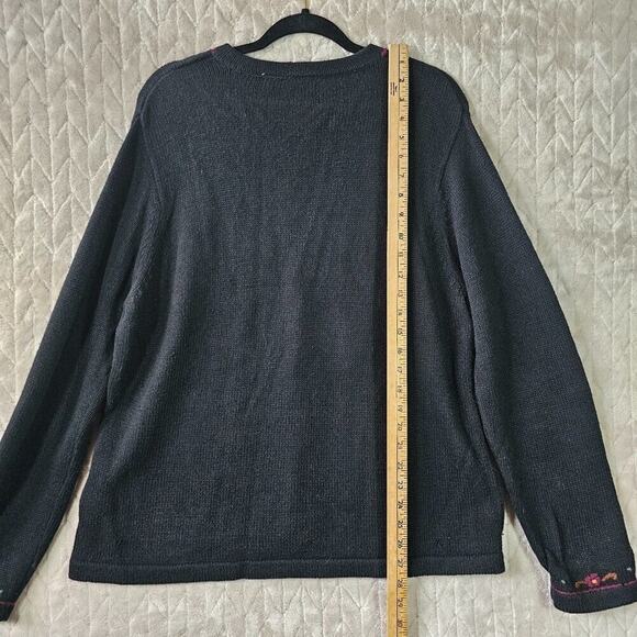 Bobbie Brooks Black Sweater with Floral Embroidery - Picture 3 of 8
